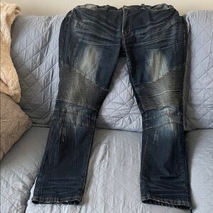 Men's Skinny Jeans - Distressed Blue